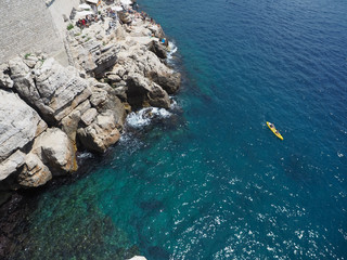 Walls of Dubrovnik and its sea, Croatia