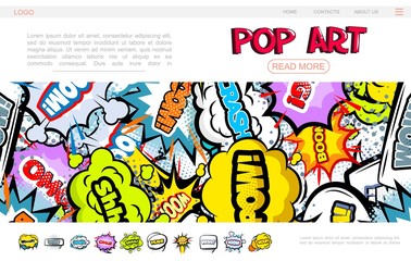 Pop Art Bright Web Page Concept