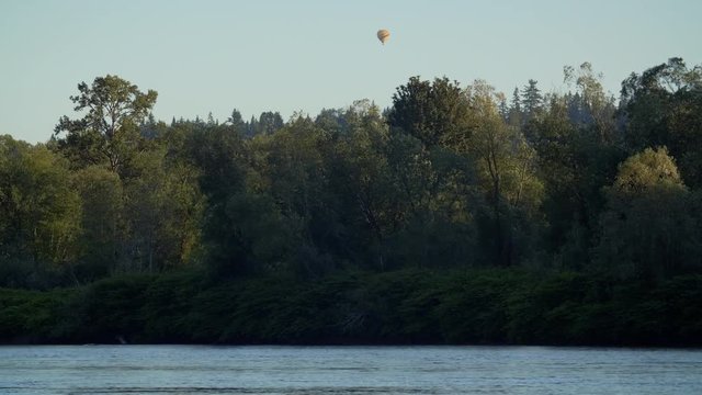 Snohomish River with Hot Air Balloon Background
