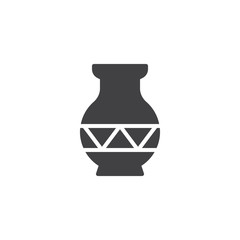 Ornamental vase vector icon. filled flat sign for mobile concept and web design. Decoration simple solid icon. Symbol, logo illustration. Pixel perfect vector graphics
