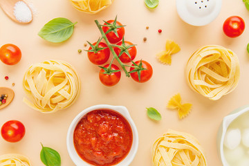 Food Background with Ingredients for Pasta