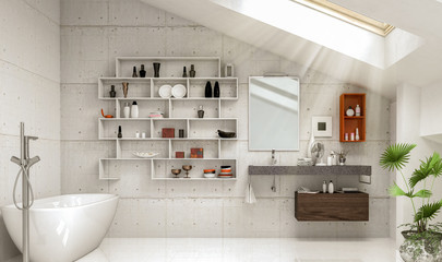 Luxuriöses Badezimmer im Dachgeschoss
