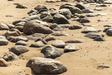 Large stones on a beach