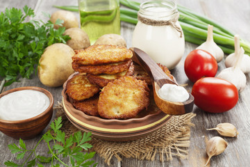 Homemade potato pancakes
