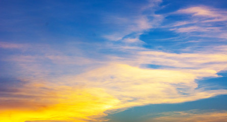 Backgrounds of the evening sky, beautiful colors, sunsets.