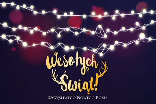 Polish Christmas and Happy New Year greeting card.