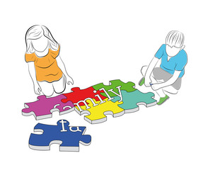 children collect the word 