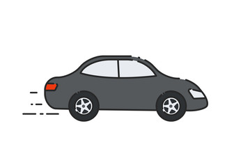 Car flat icon. Side view. Vector illustration