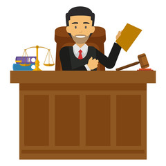 Judge character working at the court 