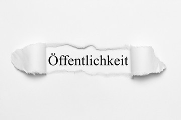 Öffentlichkeit auf weißen gerissenen Papier