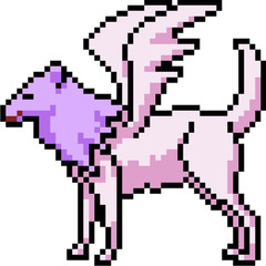 Obraz premium vector pixel art canine pegasus