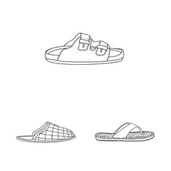 Vector design of man and foot symbol. Set of man and wear stock symbol for web.