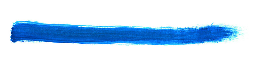 Gemalter Streifen mit einem blauen Pinsel