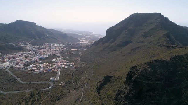 Aerial - Flying near Tamaimo town in Western coast of Tenerife
