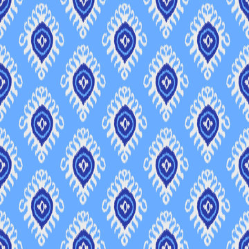 Traditional ikat pattern. eamless geometric pattern, based on ikkat fabric style.