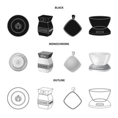 Vector design of kitchen and cook icon. Set of kitchen and appliance stock vector illustration.