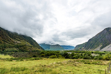 Beautiful landscapes with high mountains of Georgia, altitude above sea level 2000m
