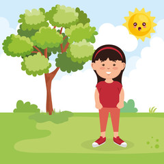 Obraz na płótnie Canvas little girl on park character