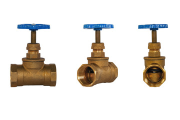 various kinds of industrial valve of medium size close-up