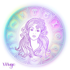 Zodiac sign. Astrological horoscope collection. Vector illustration