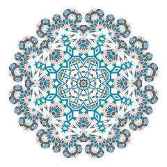 Mandala. Ethnicity round ornament. Ethnic style. Elements for invitation cards, brochures, covers. Oriental circular pattern. Arabic, Islamic, moroccan, asian, indian native african motifs.