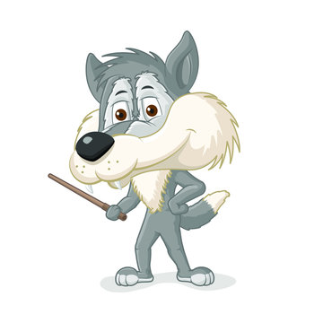 illustration of wolf with pointer