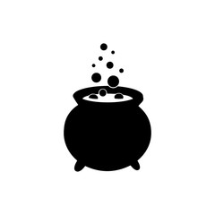 Cauldron with magic potion vector icon. - 224677564