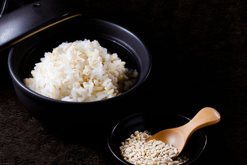もち麦、米、ご飯、炊飯