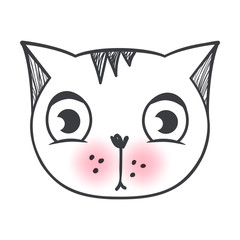 Vector cute fashion cat. Stylish kitten. Doodle Kitty.