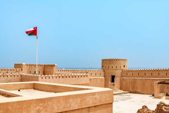 Sunaysilah Fort in Sur, Oman. It is located about 150 km southeast of the Omani capital Muscat.