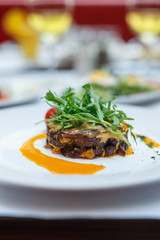 Food photography close up of vibrant gourmet meals