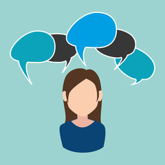 woman with speech bubble