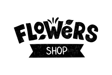 Flowers shop lettering typography
