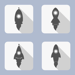 Obraz premium Rocket icons set on white background