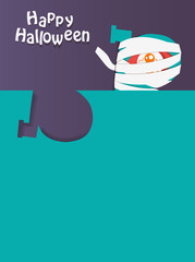 Happy Halloween, poster template. Funny Monster Vector illustration.