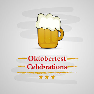 illustration of elements of beer festival Oktoberfest background. illustration of beer mugs on German flag  with Oktoberfest Celebration Beer Festival text on the occasion of beer festival Oktoberfest