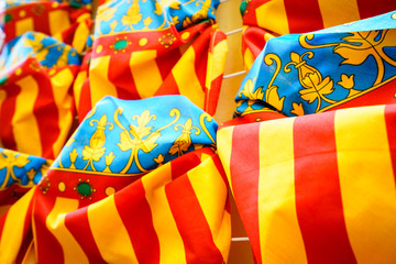 Fototapeta na wymiar Valencian flags