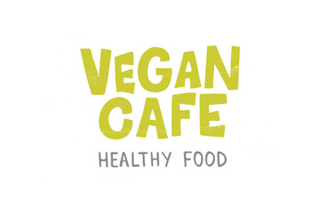 Vegan Cafe handdrawn lettering typography