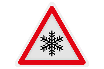 Verkehrsschild Schneefall