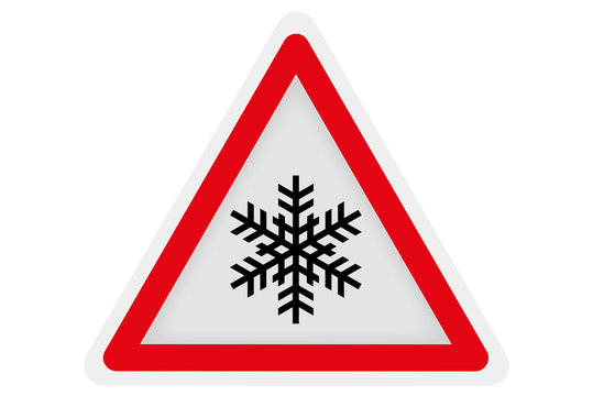 Verkehrsschild Schneefall