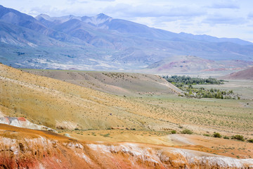 Fototapeta premium Unique Mars red colorful landscape. Chagan-Uzun Altai, Russia