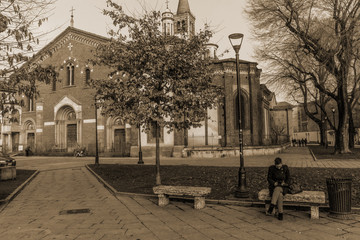 Milano Navigli street Italy