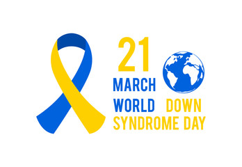 March 21 is the World Day of Down Syndrome. Awareness ribbon.