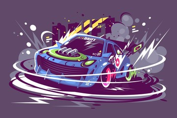 Power racing sport car drifting on race track © Kit8 d.o.o.