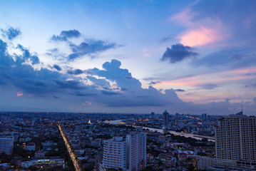 タイバンコク市内の夕焼(Bangkok  Sunset)