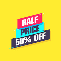 Half Price 50% Off Label