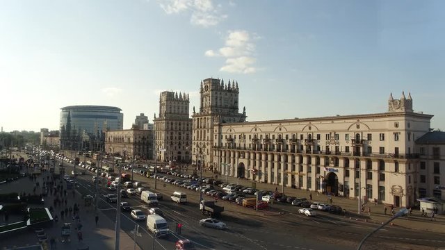 Minsk city gate time lapse