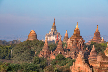 Buddha temple in the sunset dawn