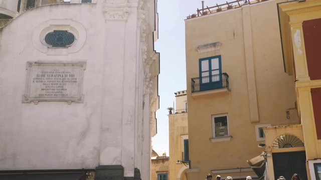 The square of Capri, side of the church. Characteristic alley.