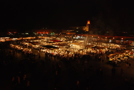 Square Jemma el Fnaa Marrakech at night
